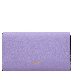 Purple Leather Clutch Bag