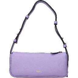 Purple Leather Shoulder Bag