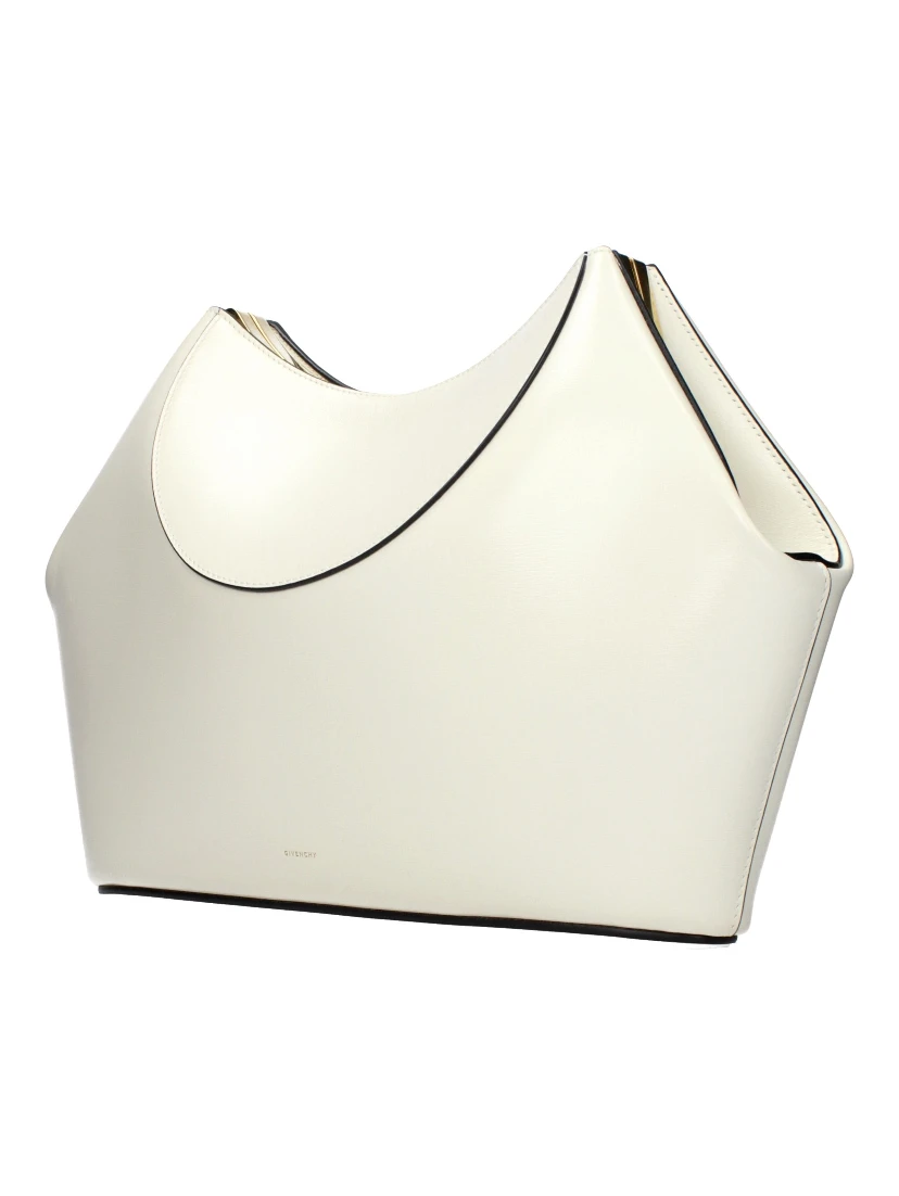 Beige Leather Clutch Bag