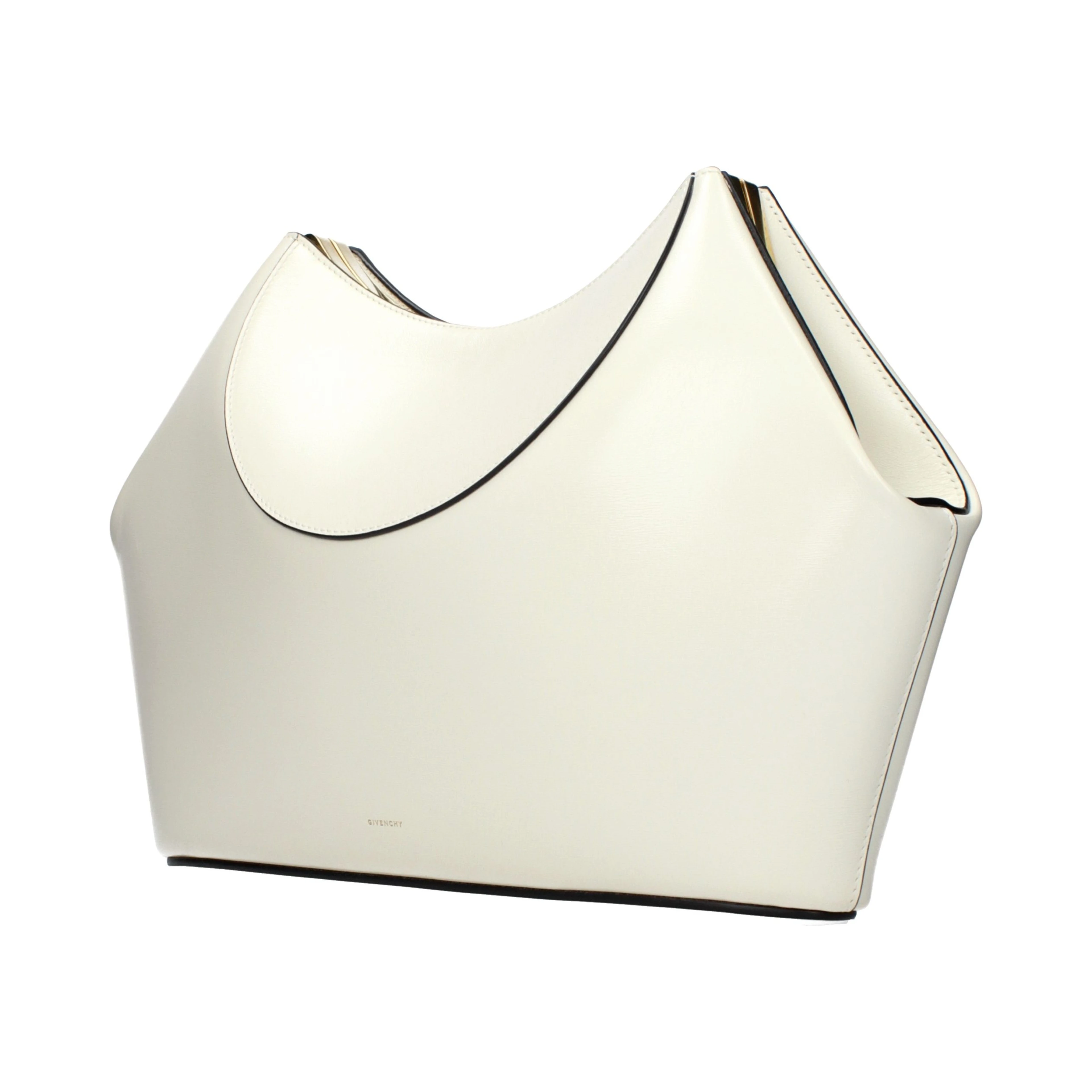 Beige Leather Clutch Bag