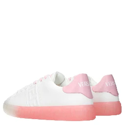 White Leather Low Top Sneakers