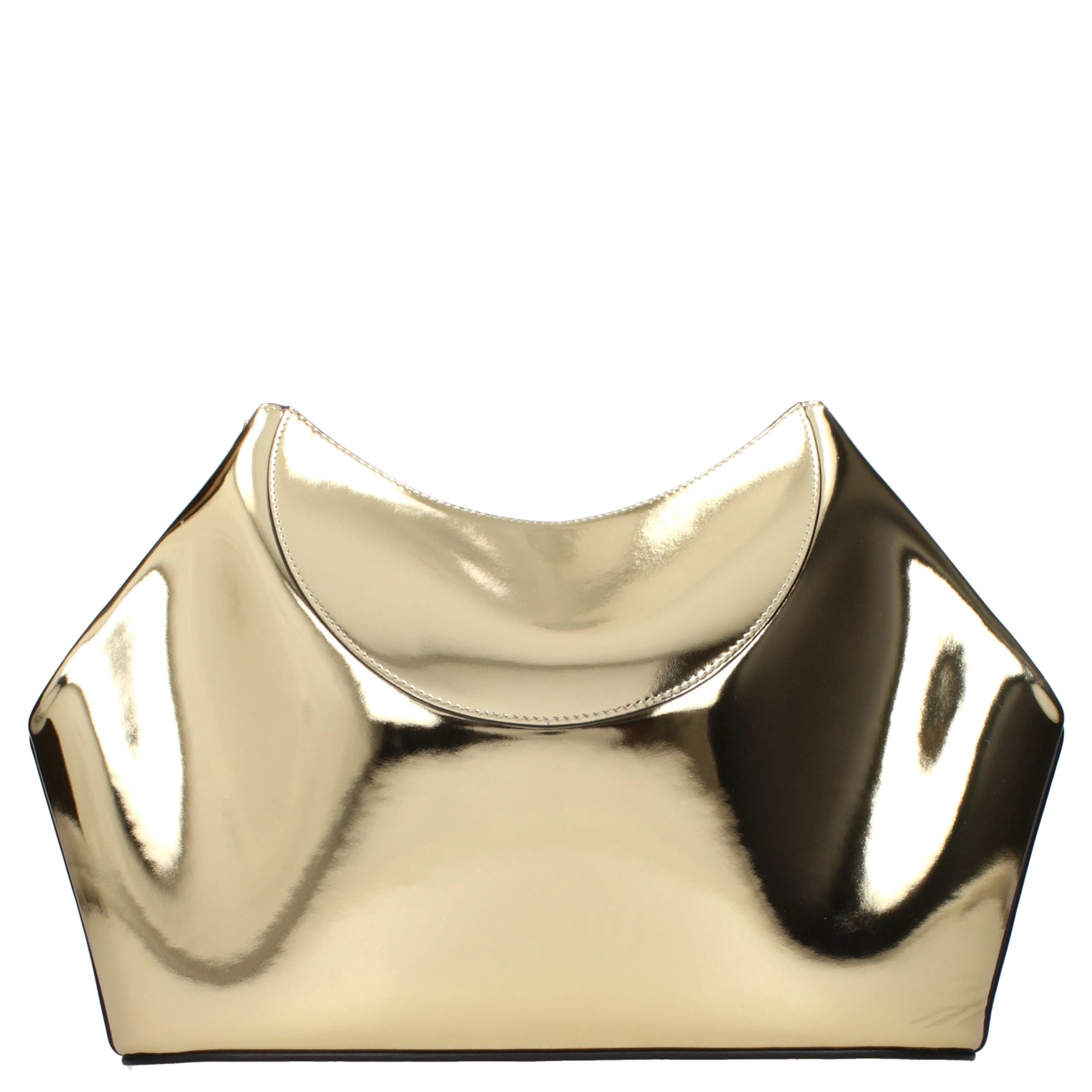 Gold Leather Clutch Bag