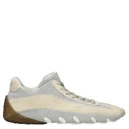 Beige Leather Low Top Sneakers