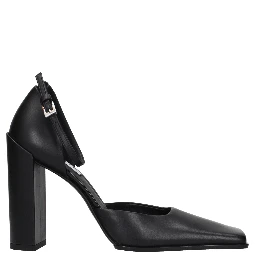 Black Leather High Heel Pumps