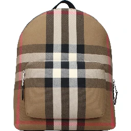 Beige Fabric Backpack
