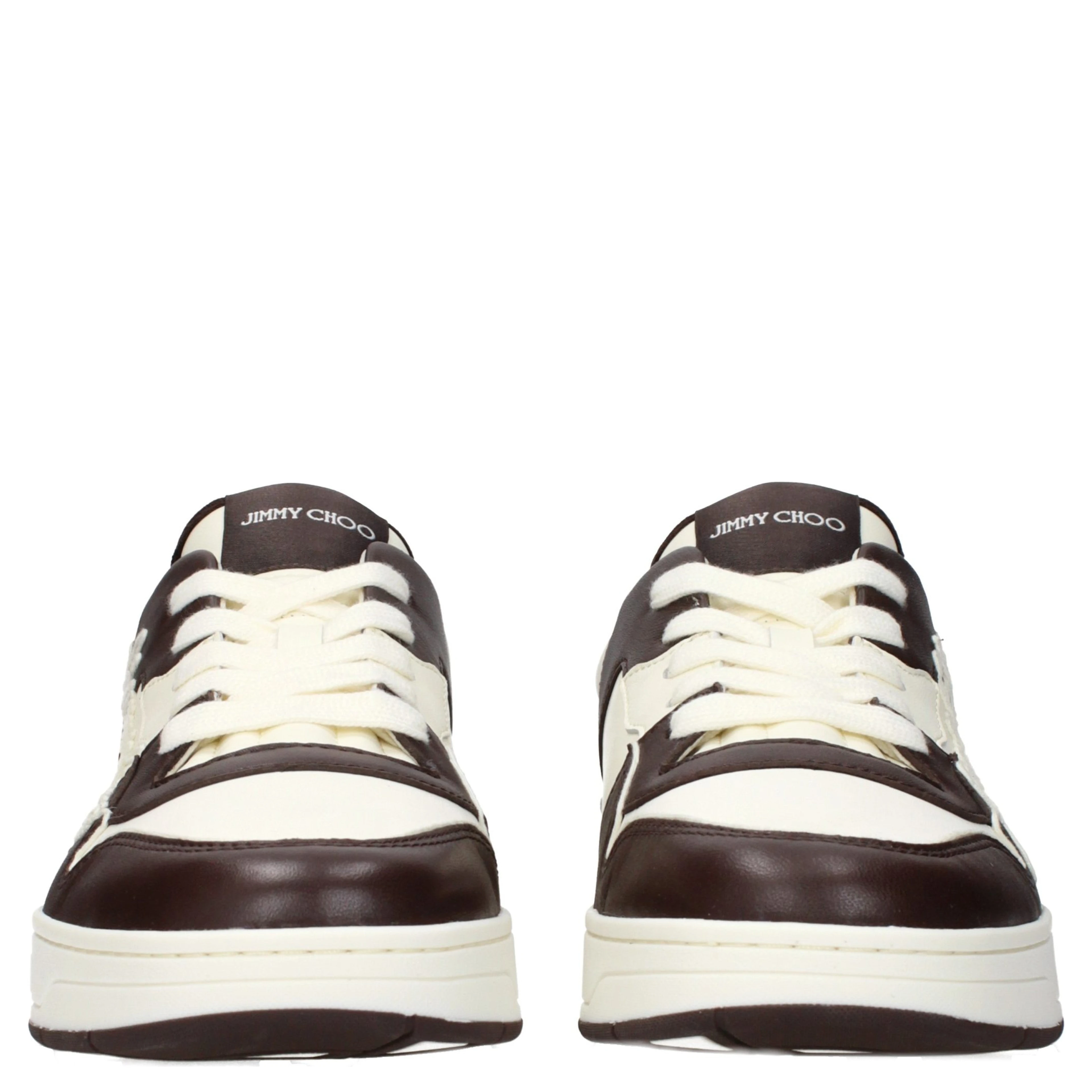 Beige Leather Low Top Sneakers