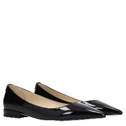 Black Leather Flats