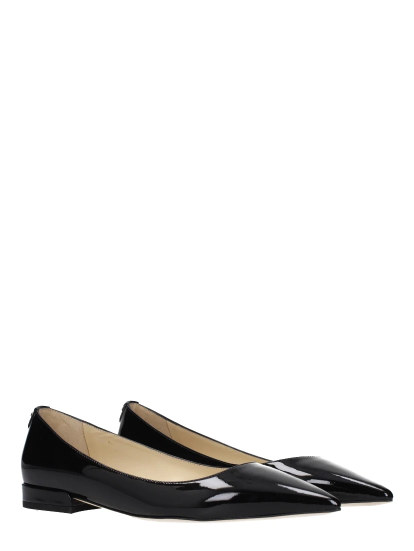 Black Leather Flats
