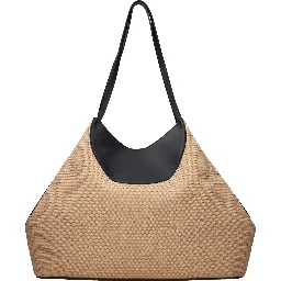 Beige Raffia Shoulder Bag