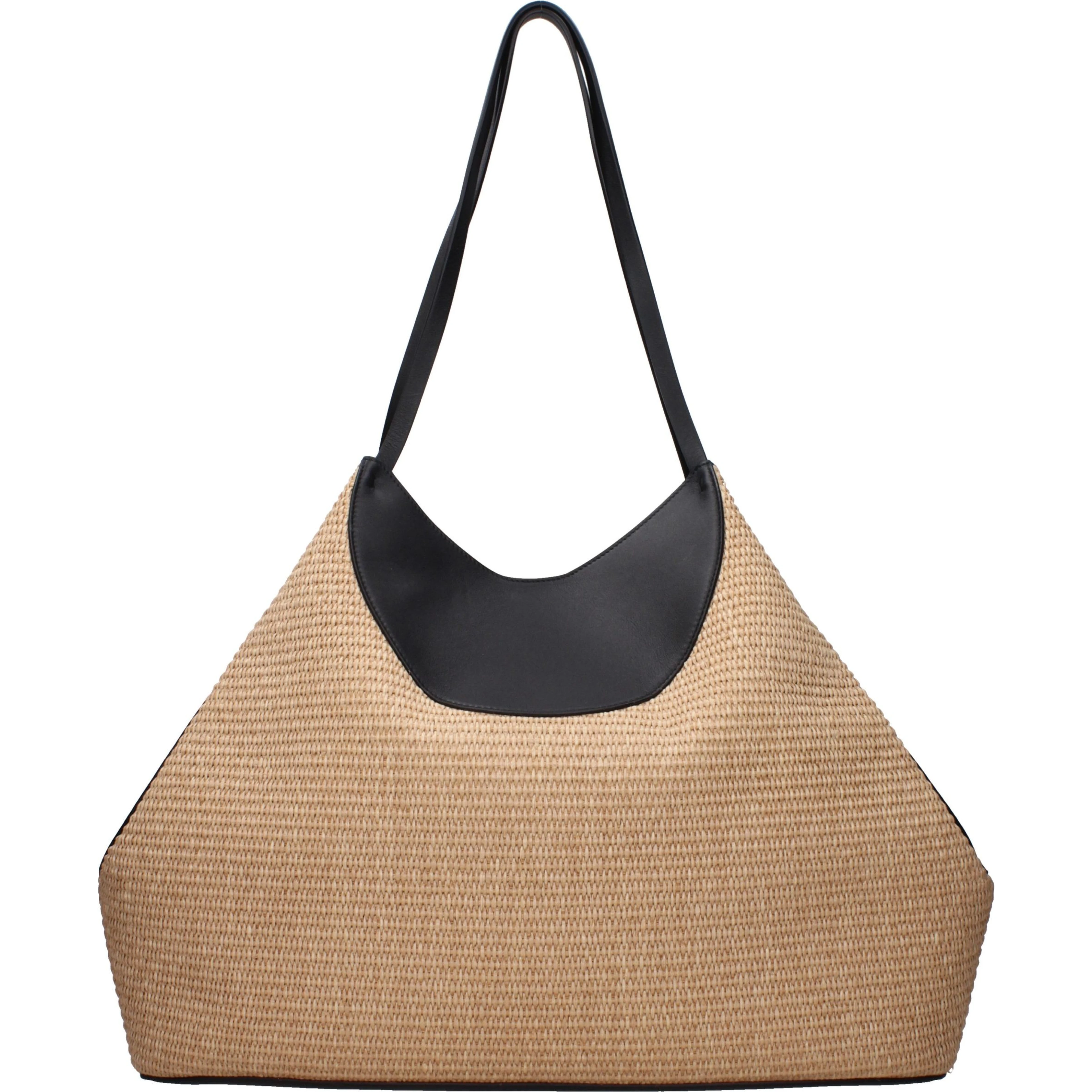 Beige Raffia Shoulder Bag