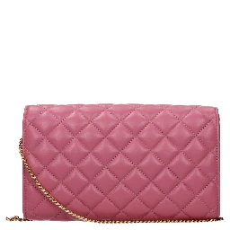 Pink Leather Clutch Bag