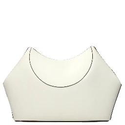 Beige Leather Clutch Bag