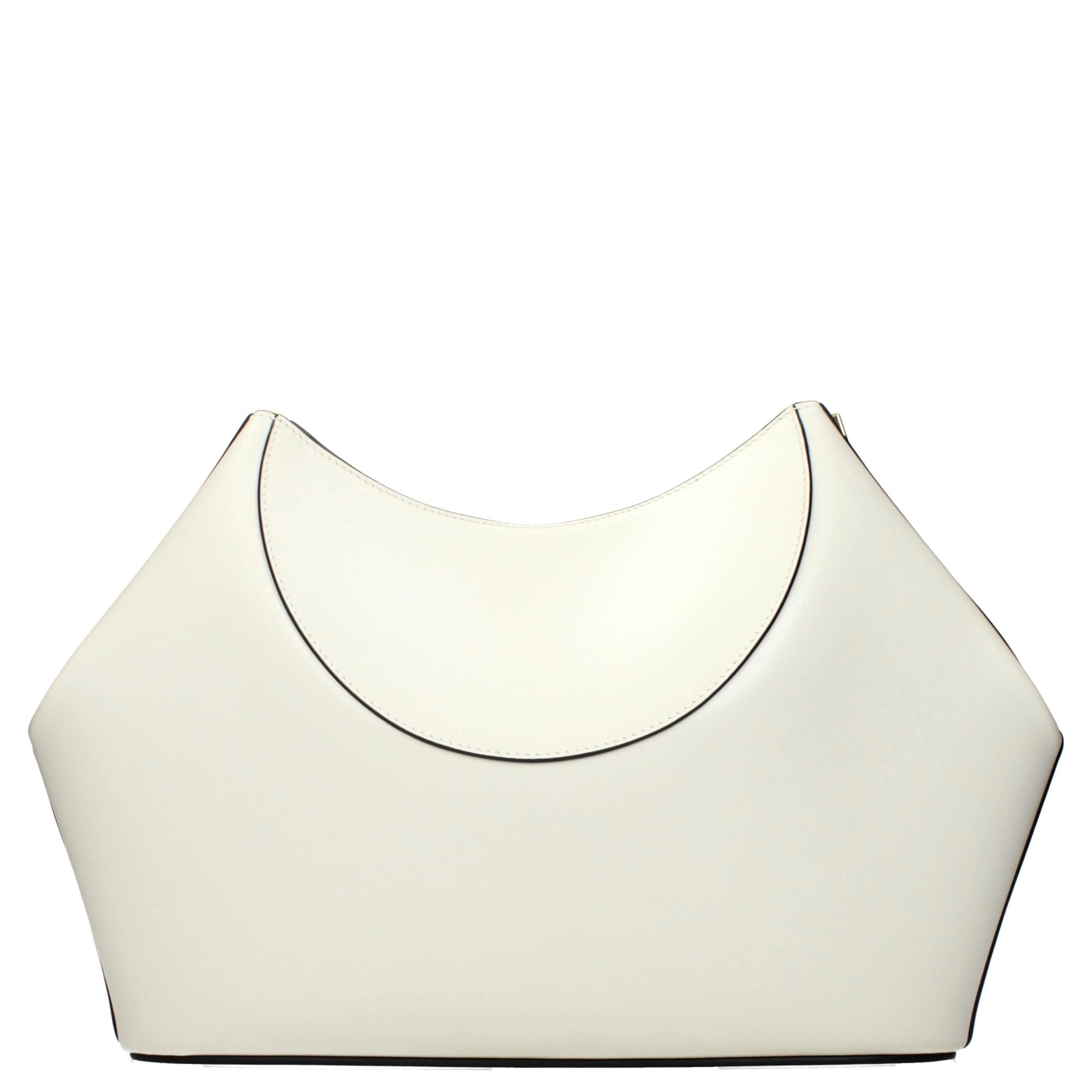 Beige Leather Clutch Bag