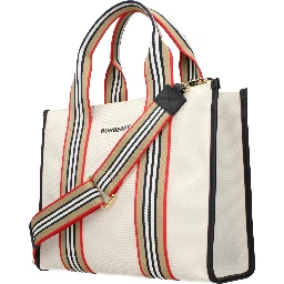 Beige Fabric Handbag