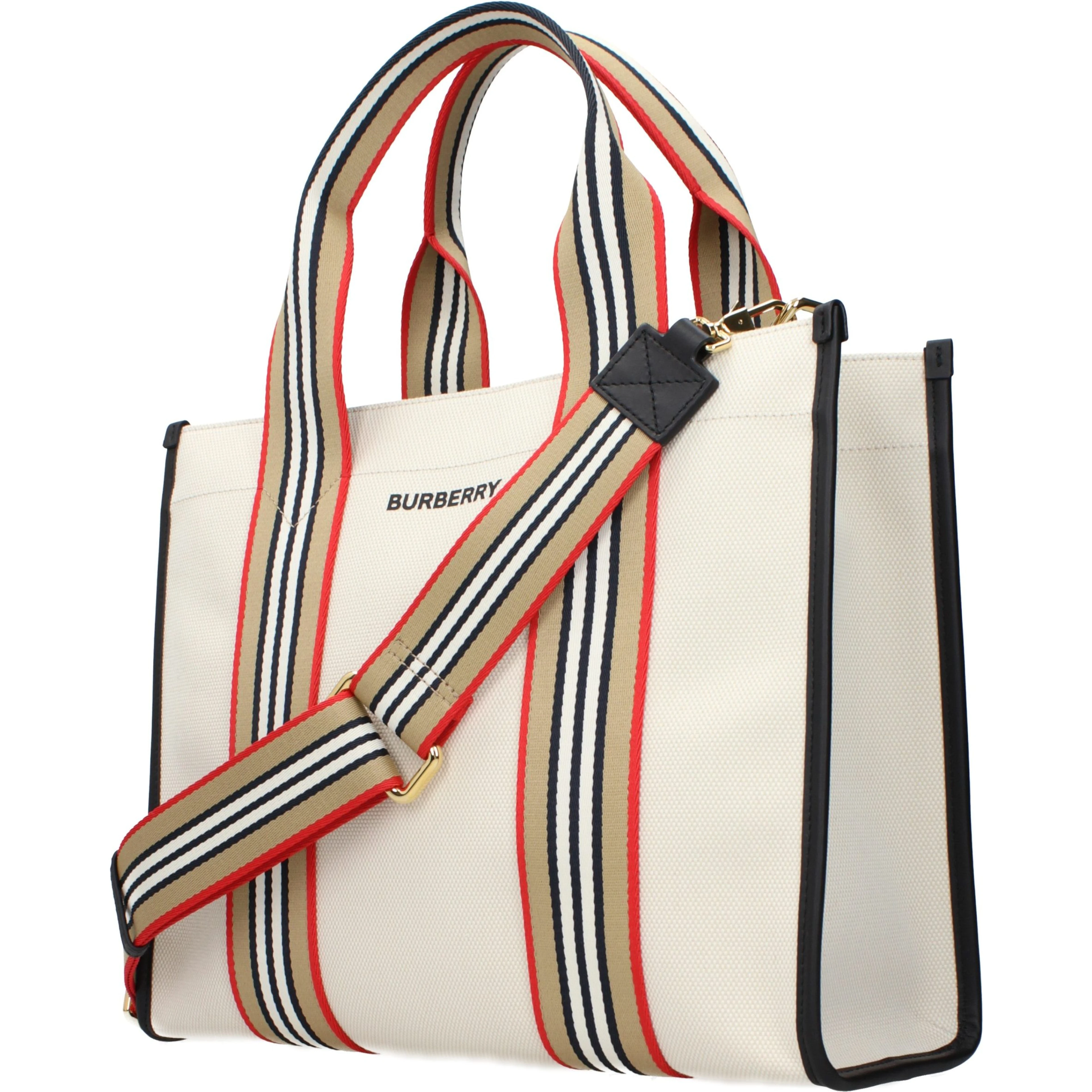 Beige Fabric Handbag