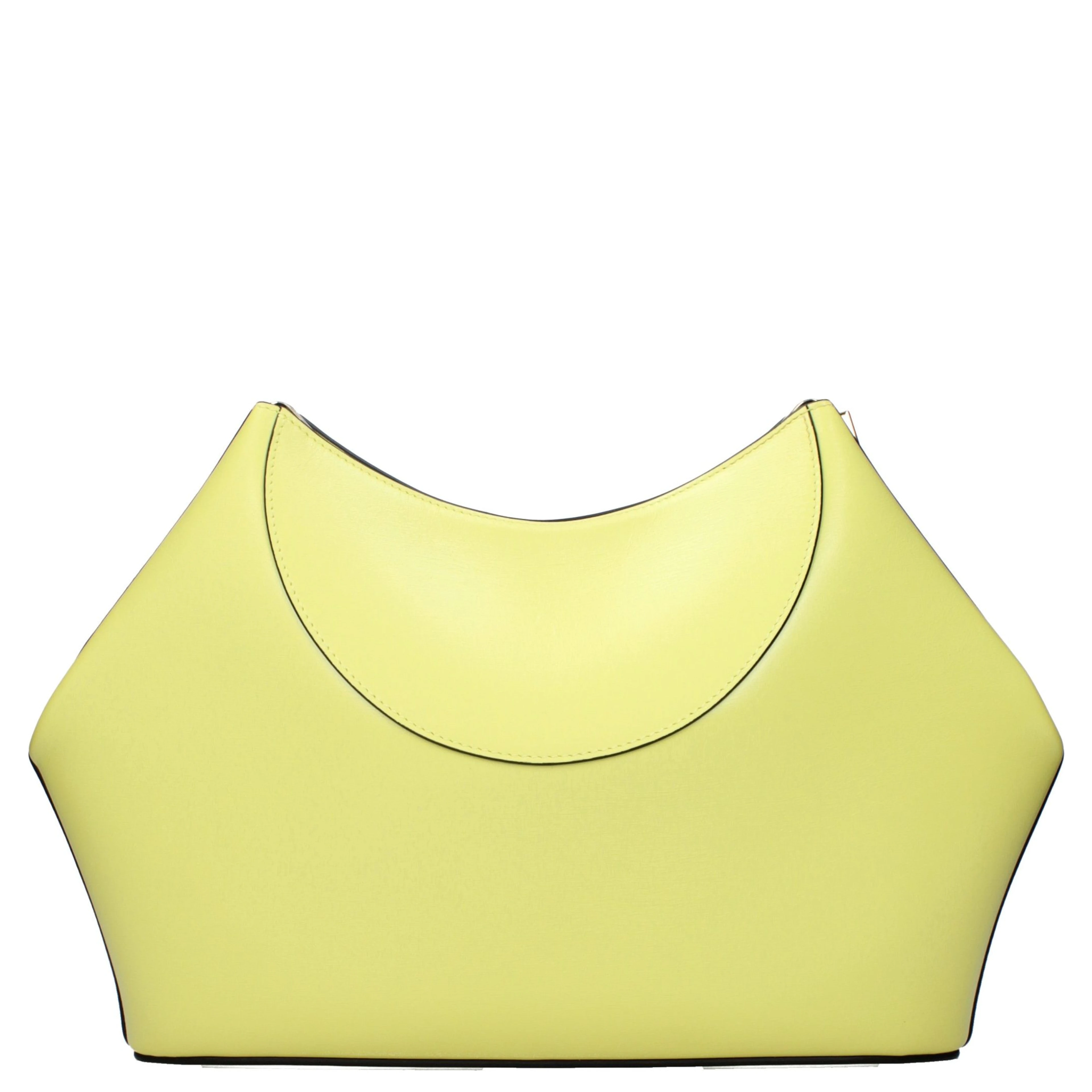 Yellow Leather Clutch Bag