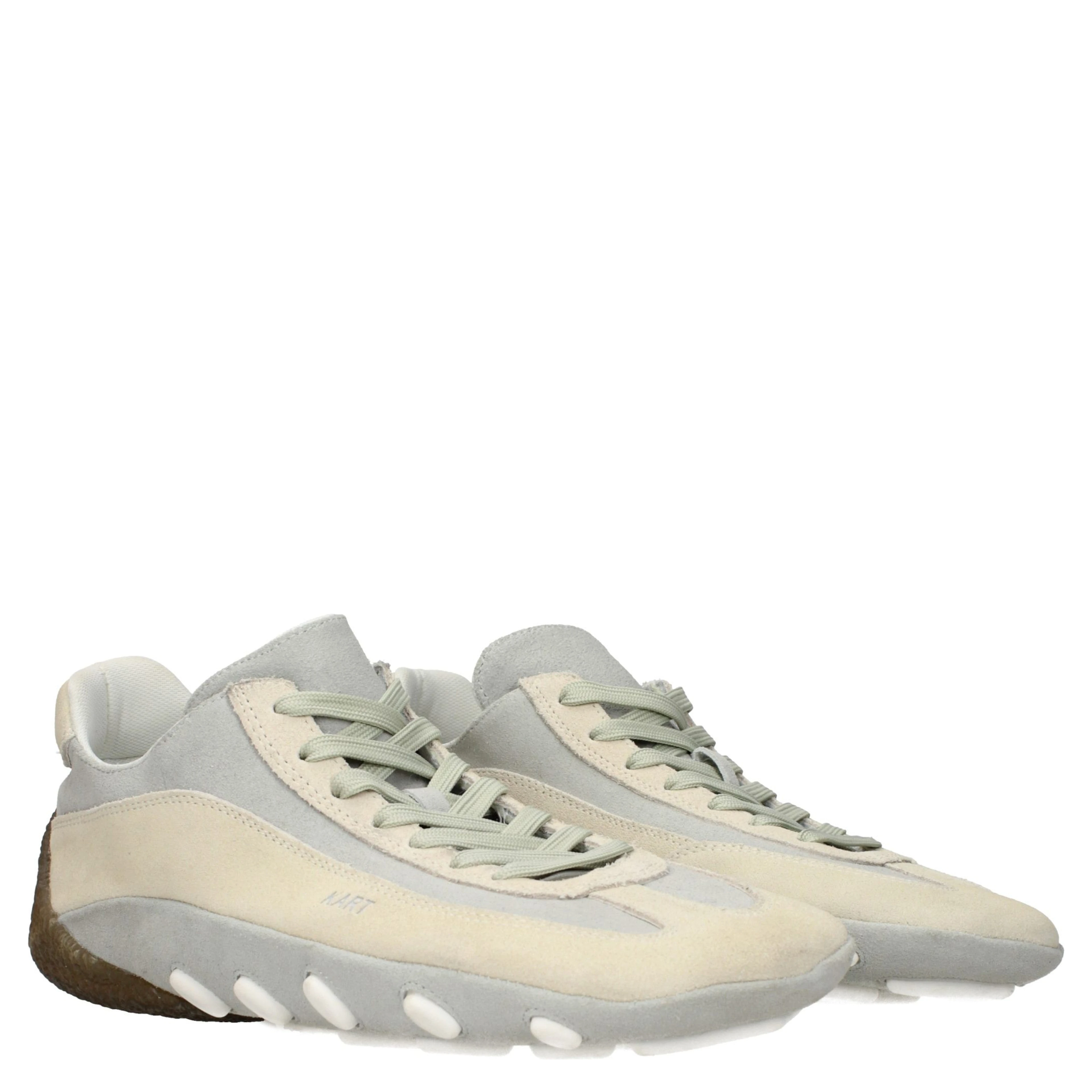 Beige Leather Low Top Sneakers
