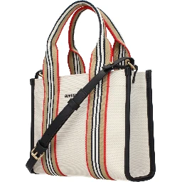 Beige Fabric Handbag
