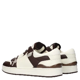 Beige Leather Low Top Sneakers