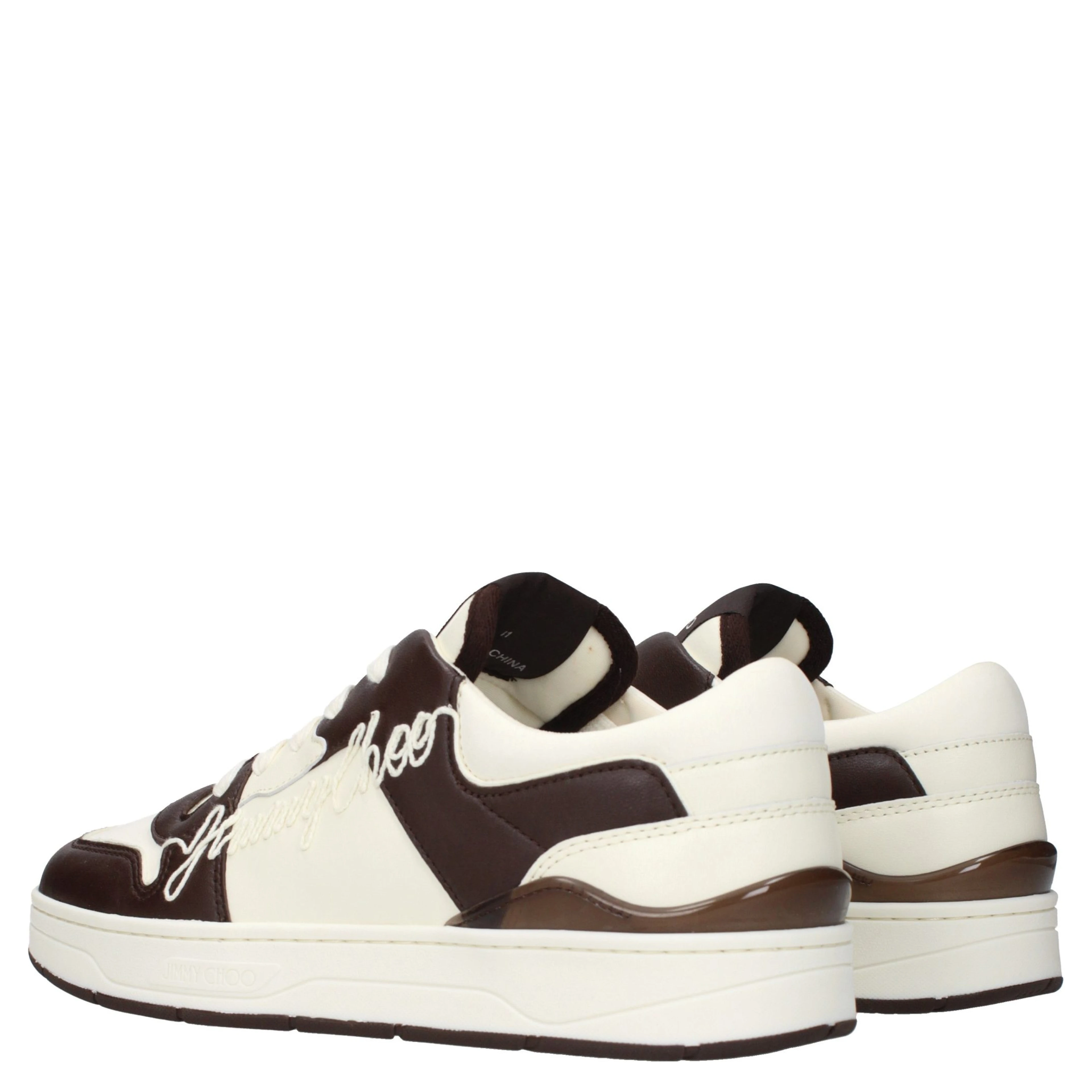 Beige Leather Low Top Sneakers