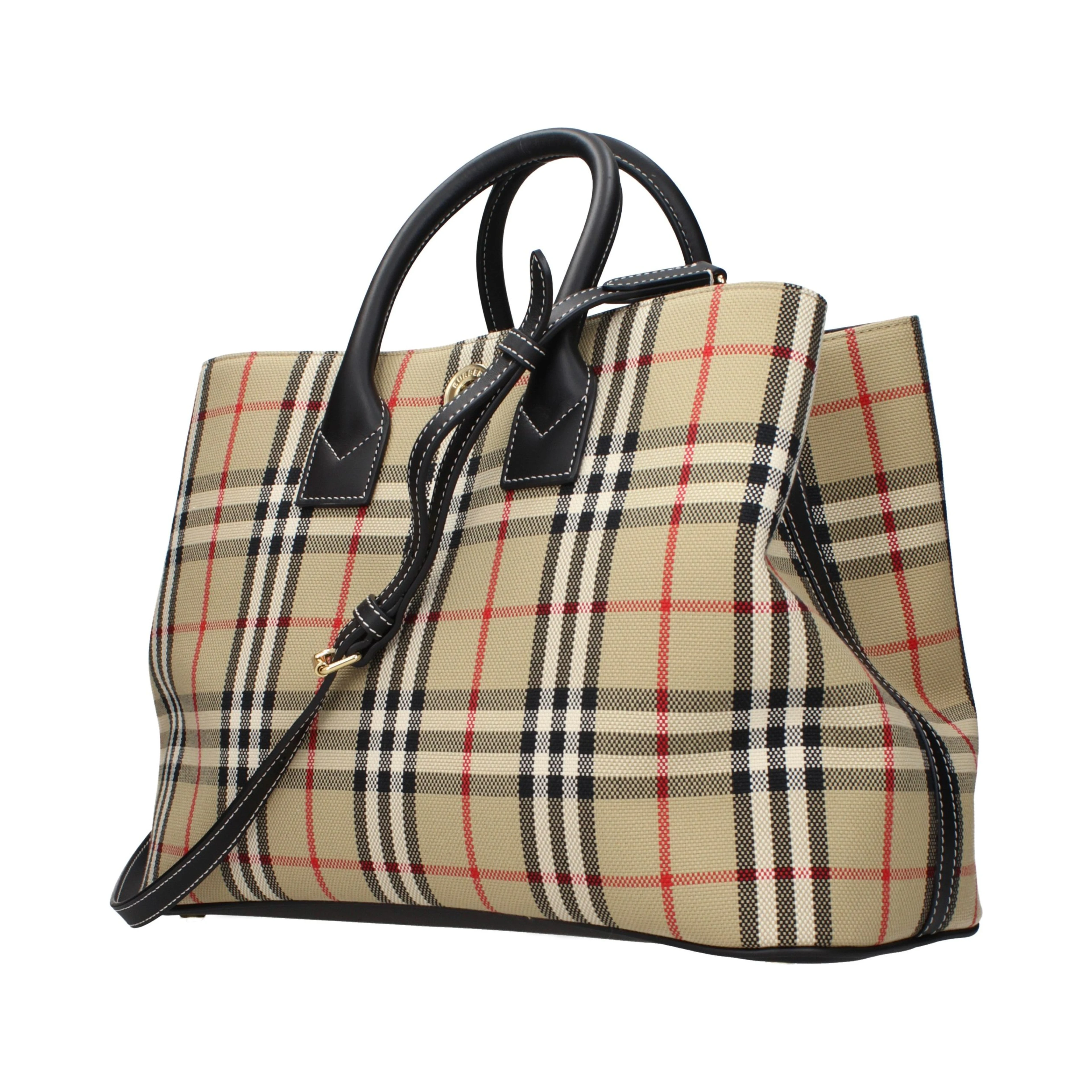 Beige Fabric Handbag