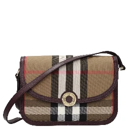 Brown Fabric Crossbody Bag
