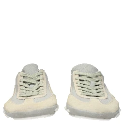 Beige Leather Low Top Sneakers