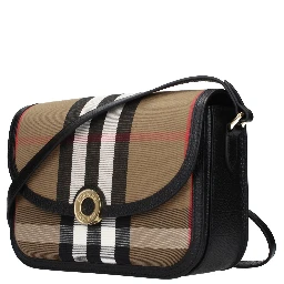 Brown Fabric Crossbody Bag