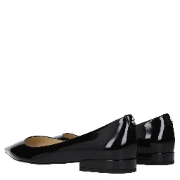 Black Leather Flats