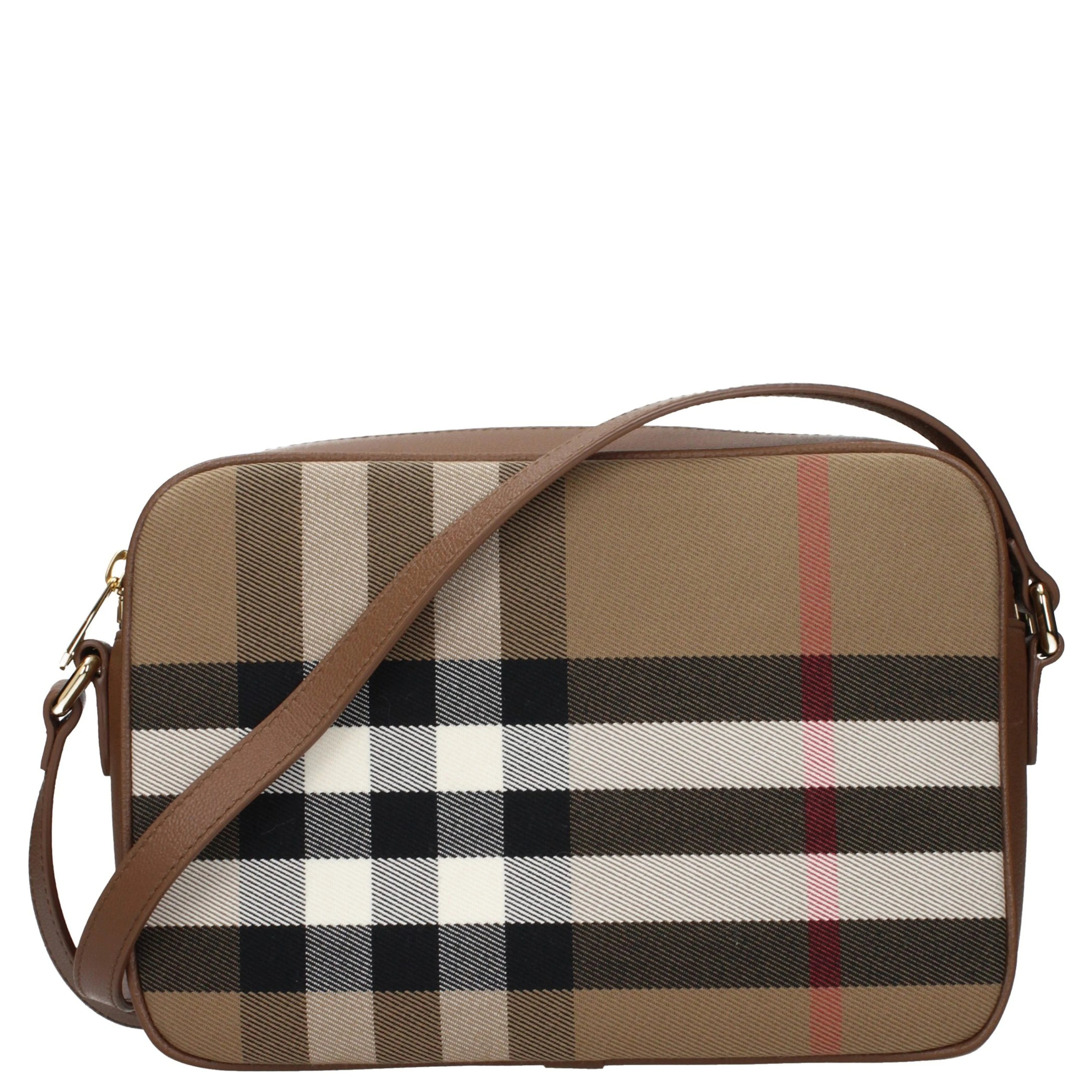 Beige Fabric Crossbody Bag
