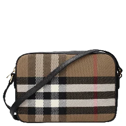Beige Fabric Crossbody Bag
