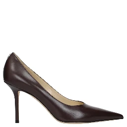 Brown Leather High Heel Pumps