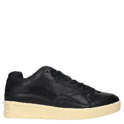 Black Leather Low Top Sneakers