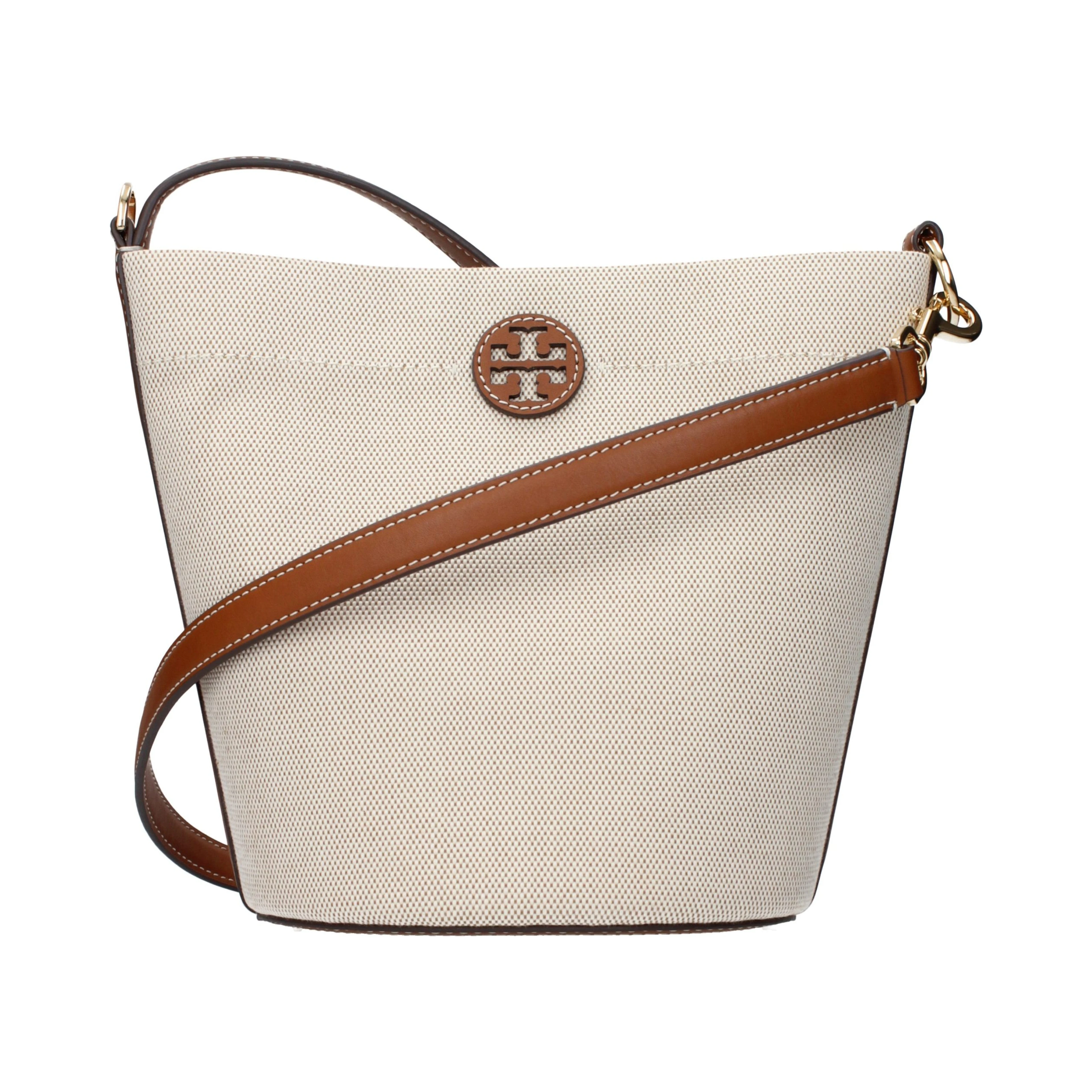 Beige Fabric Crossbody Bag