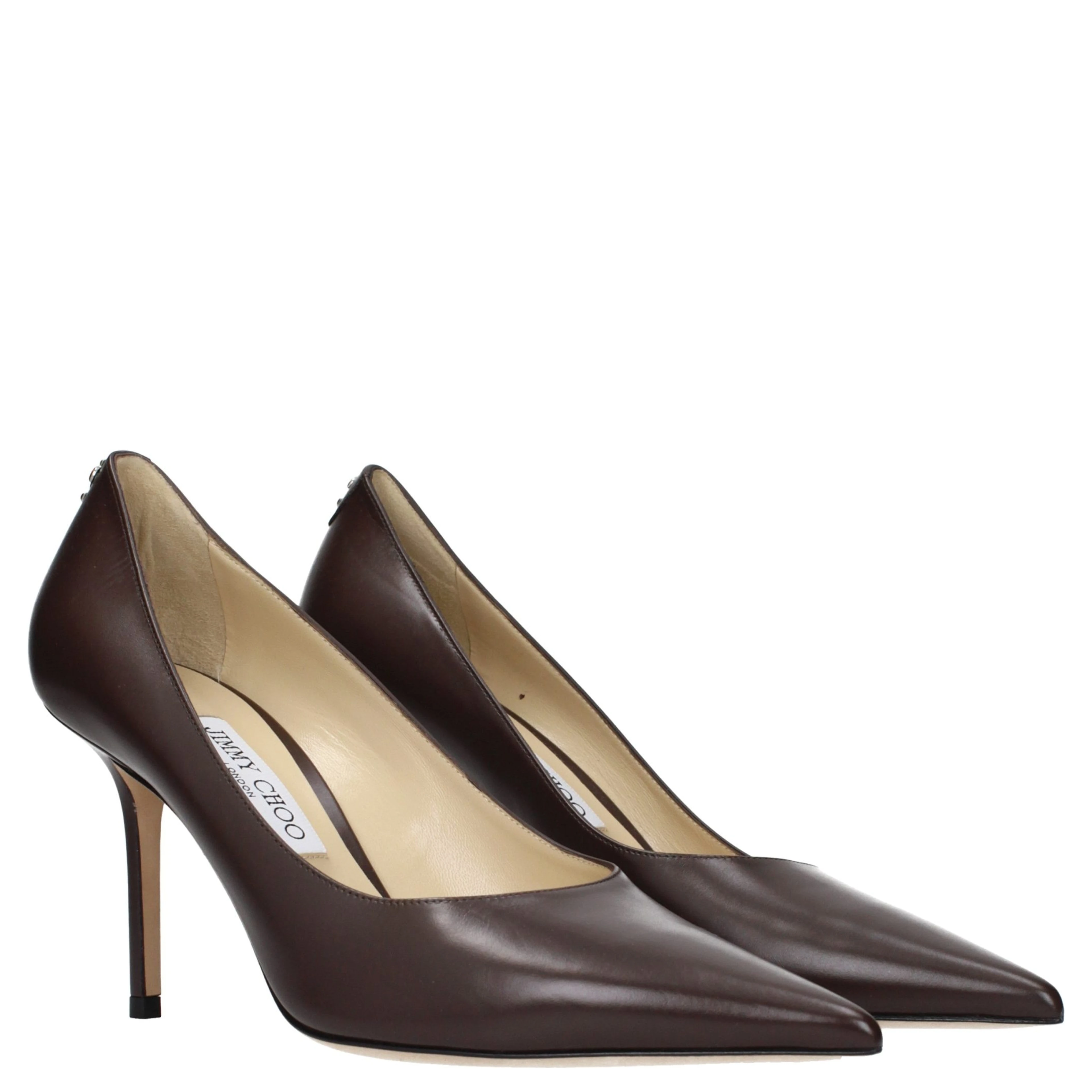 Brown Leather High Heel Pumps