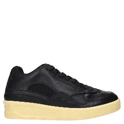 Black Leather Low Top Sneakers