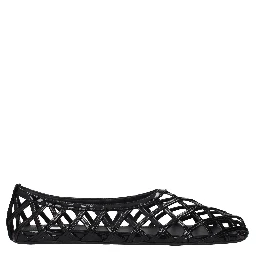 Black Leather Ballet Flats