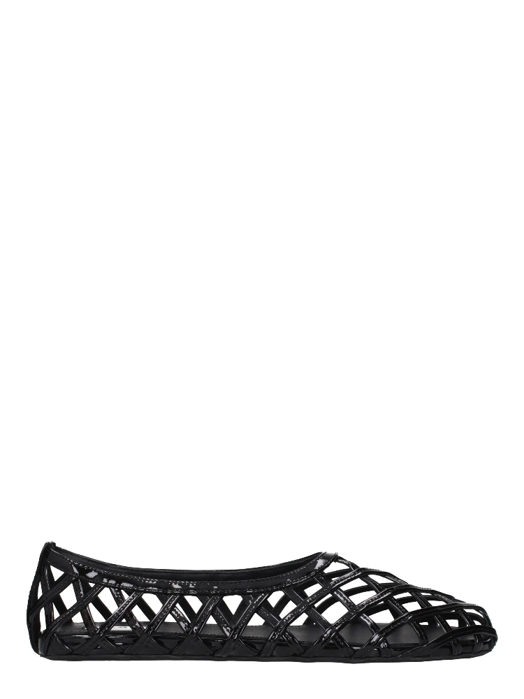 Black Leather Ballet Flats