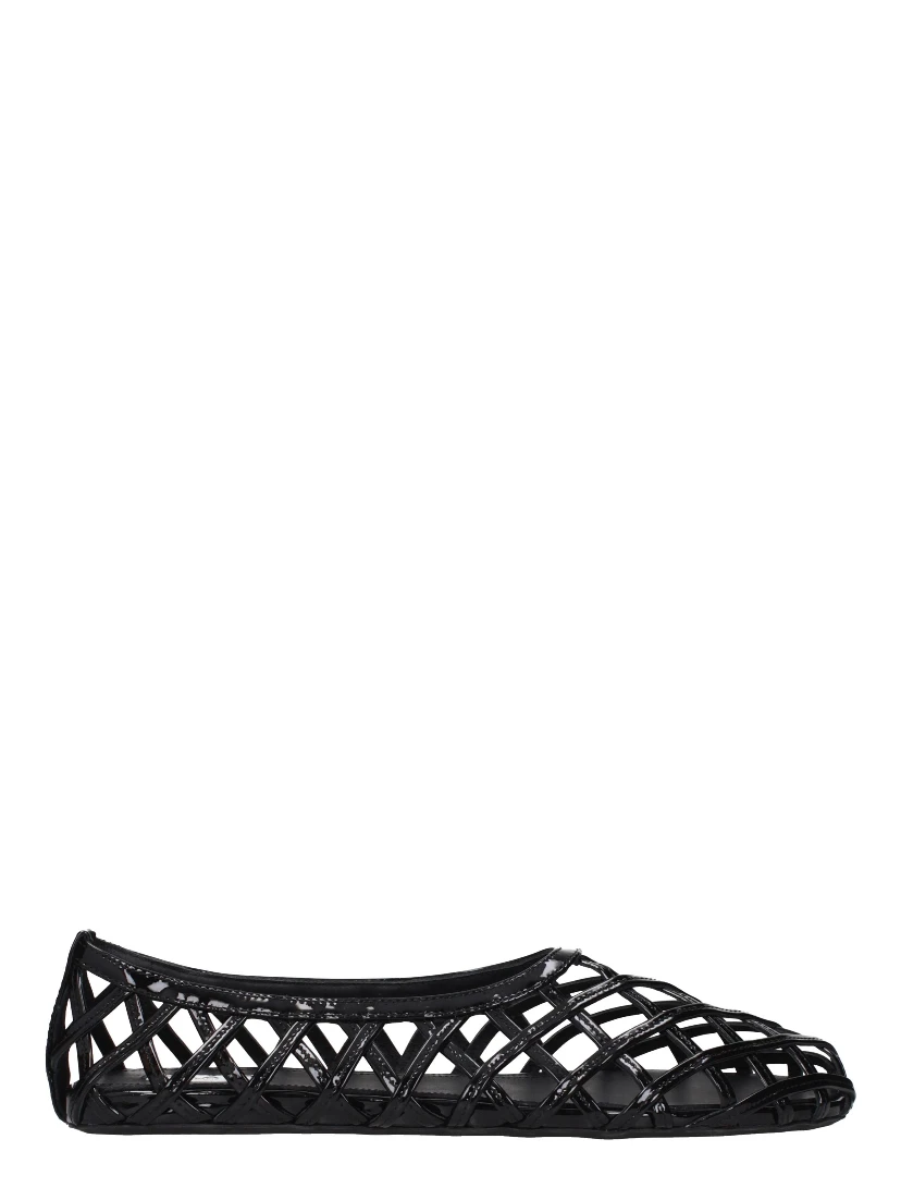 Black Leather Ballet Flats
