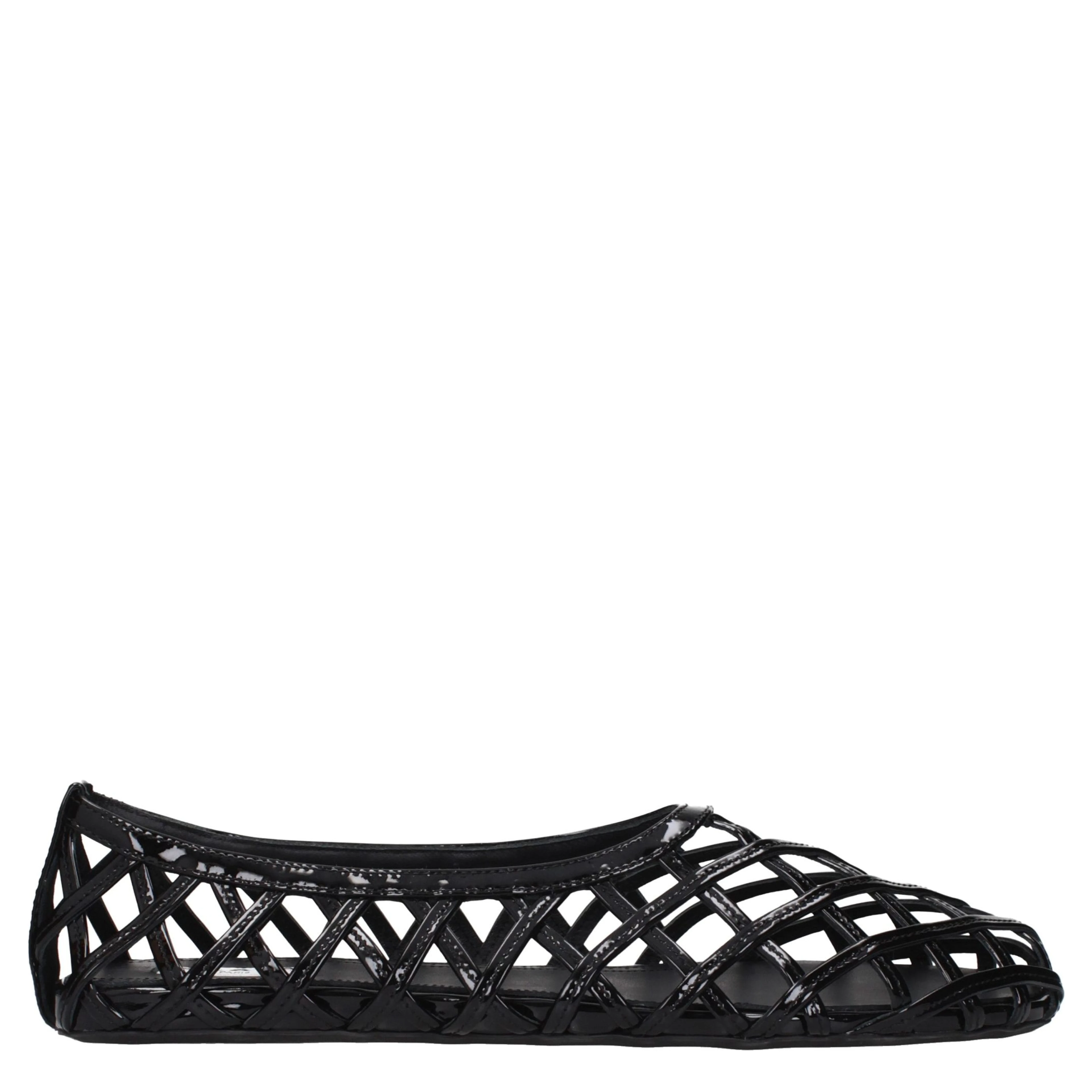 Black Leather Ballet Flats