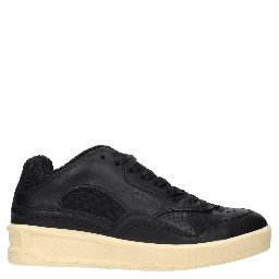 Black Leather Low Top Sneakers
