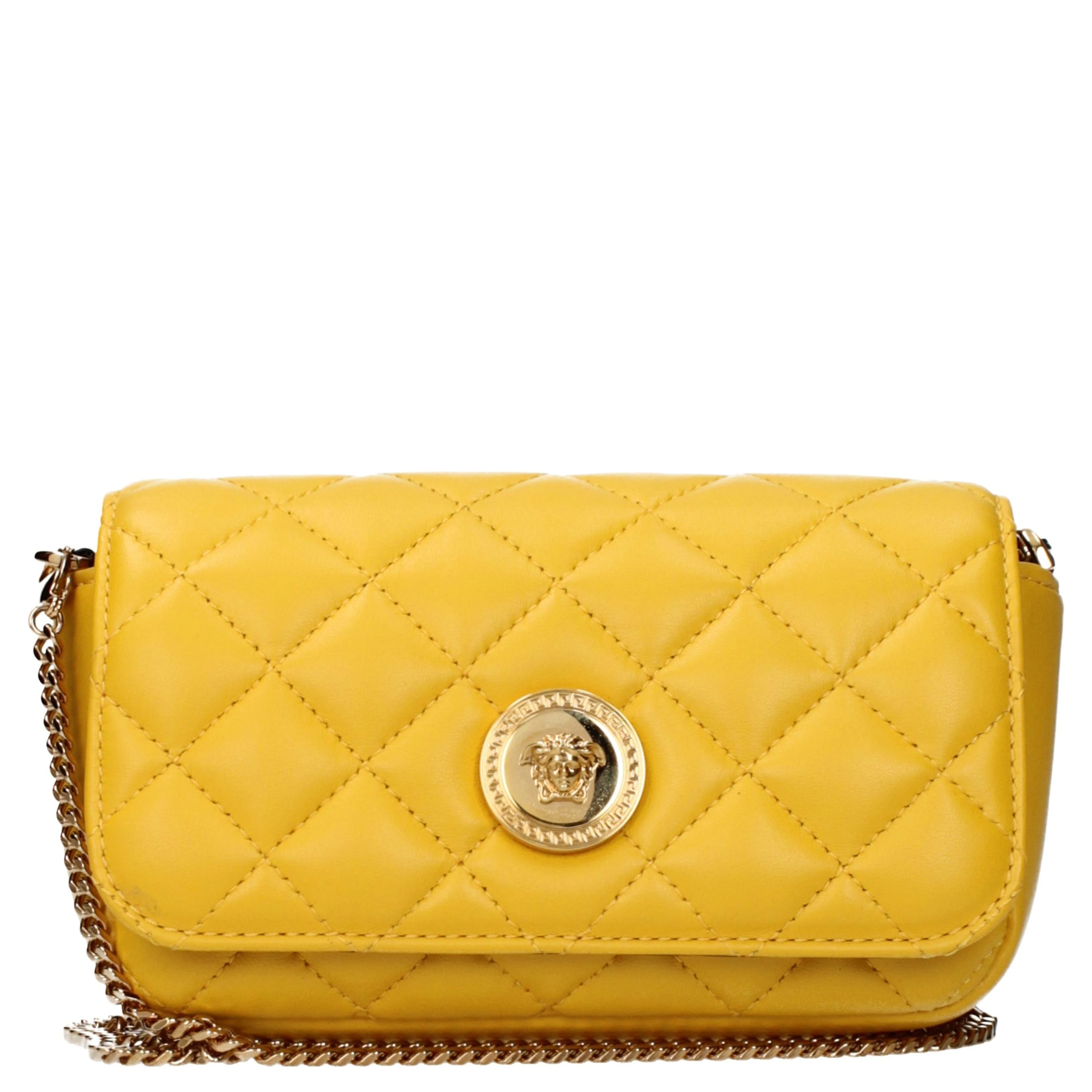 Yellow Leather Crossbody Bag