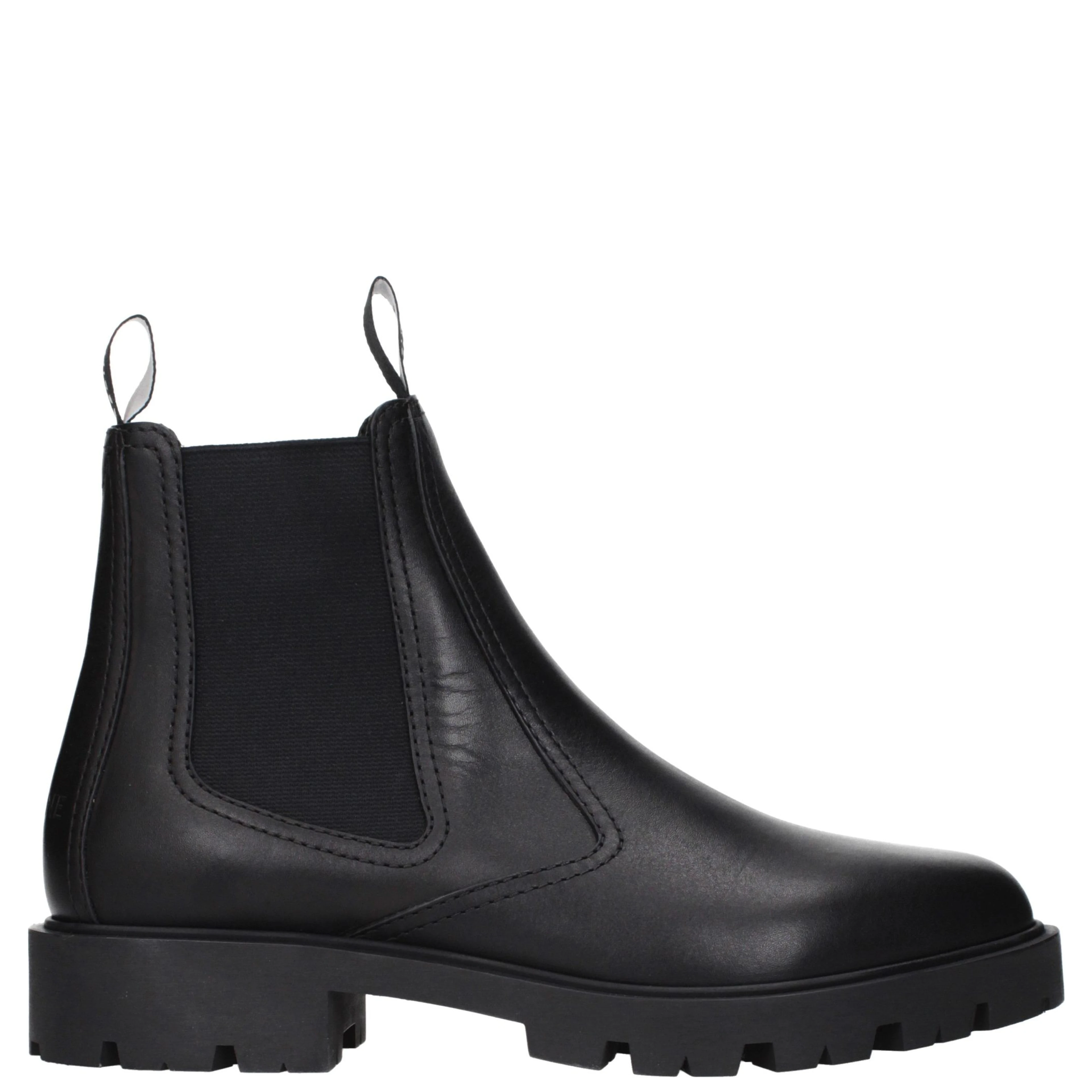 Black Leather Ankle Boots