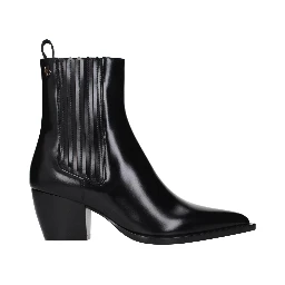 Black Leather Ankle Boots