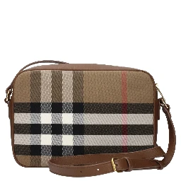 Beige Fabric Crossbody Bag