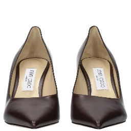 Brown Leather High Heel Pumps