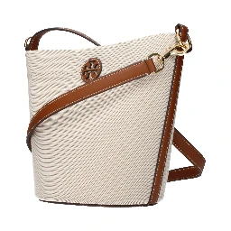 Beige Fabric Crossbody Bag