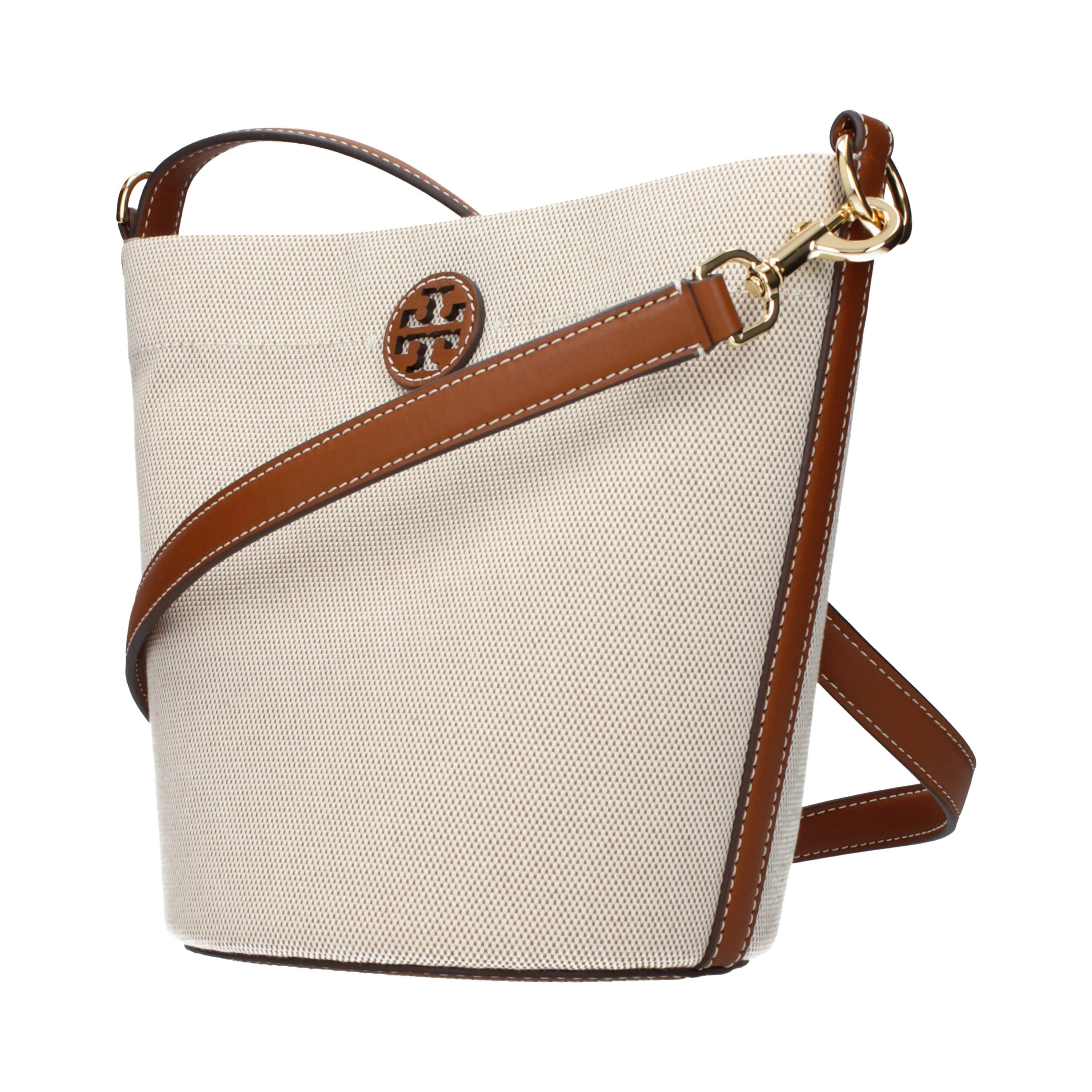Beige Fabric Crossbody Bag