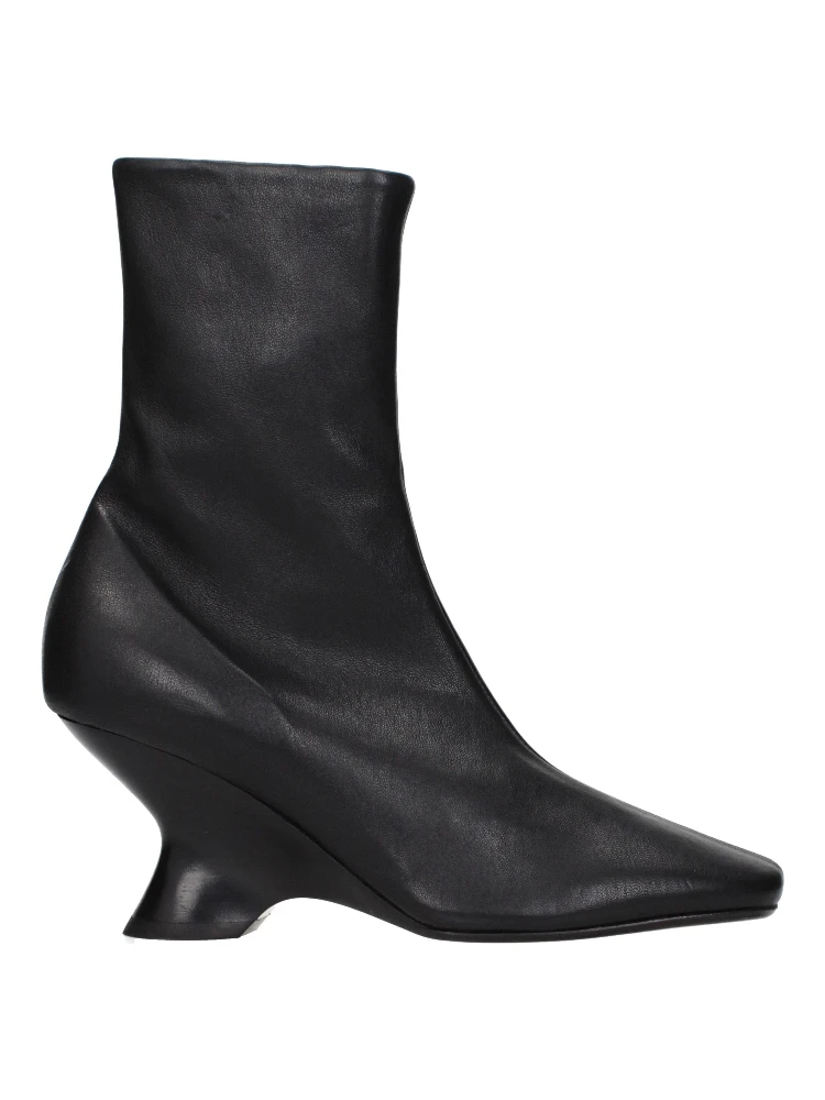 Black Leather Ankle Boots