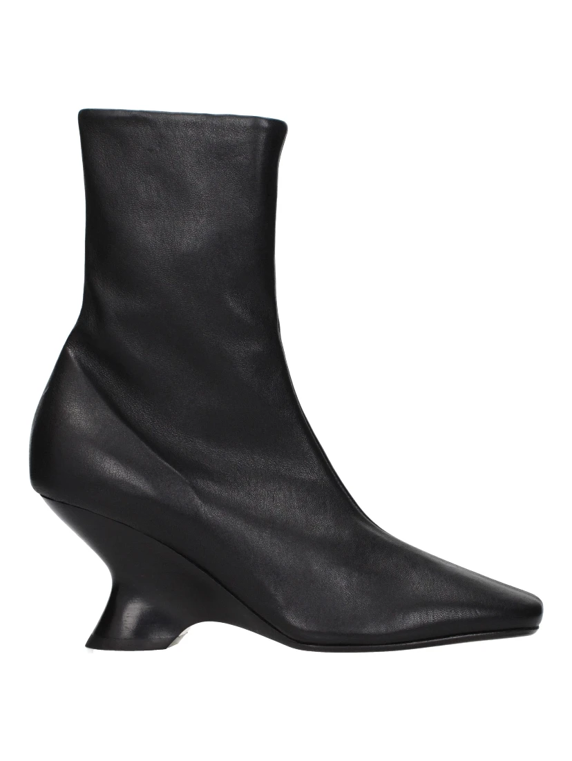 Black Leather Ankle Boots
